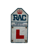 Targa RAC. Dimensioni 19 cm x 38 cm