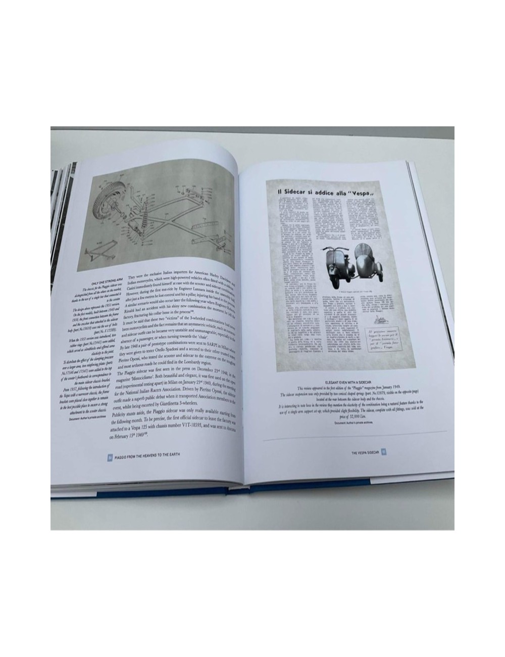Libro Piaggio From The Heavens To The Earth, autore Paolo Zanon, versione inglese.  255 pagine, stampa su carta di alta qualità.