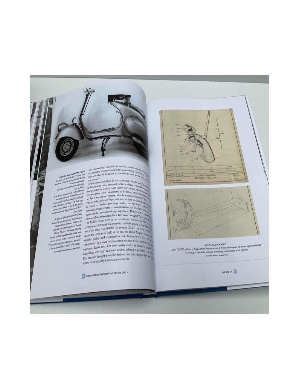 Libro Piaggio From The Heavens To The Earth, autore Paolo Zanon, versione inglese.  255 pagine, stampa su carta di alta qualità.