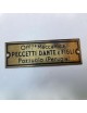 Targhetta concessionario Peccetti Dante e Figli. Dimensioni:  6 cm x 2 cm