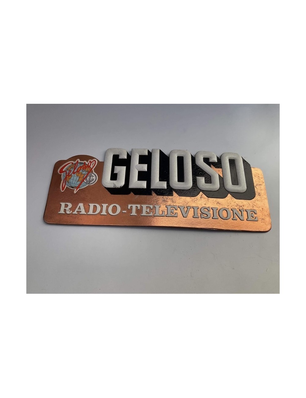 Cartone pubblicitario Geloso- Radio Televisione. Dimensioni : 32 cm x 12 cm