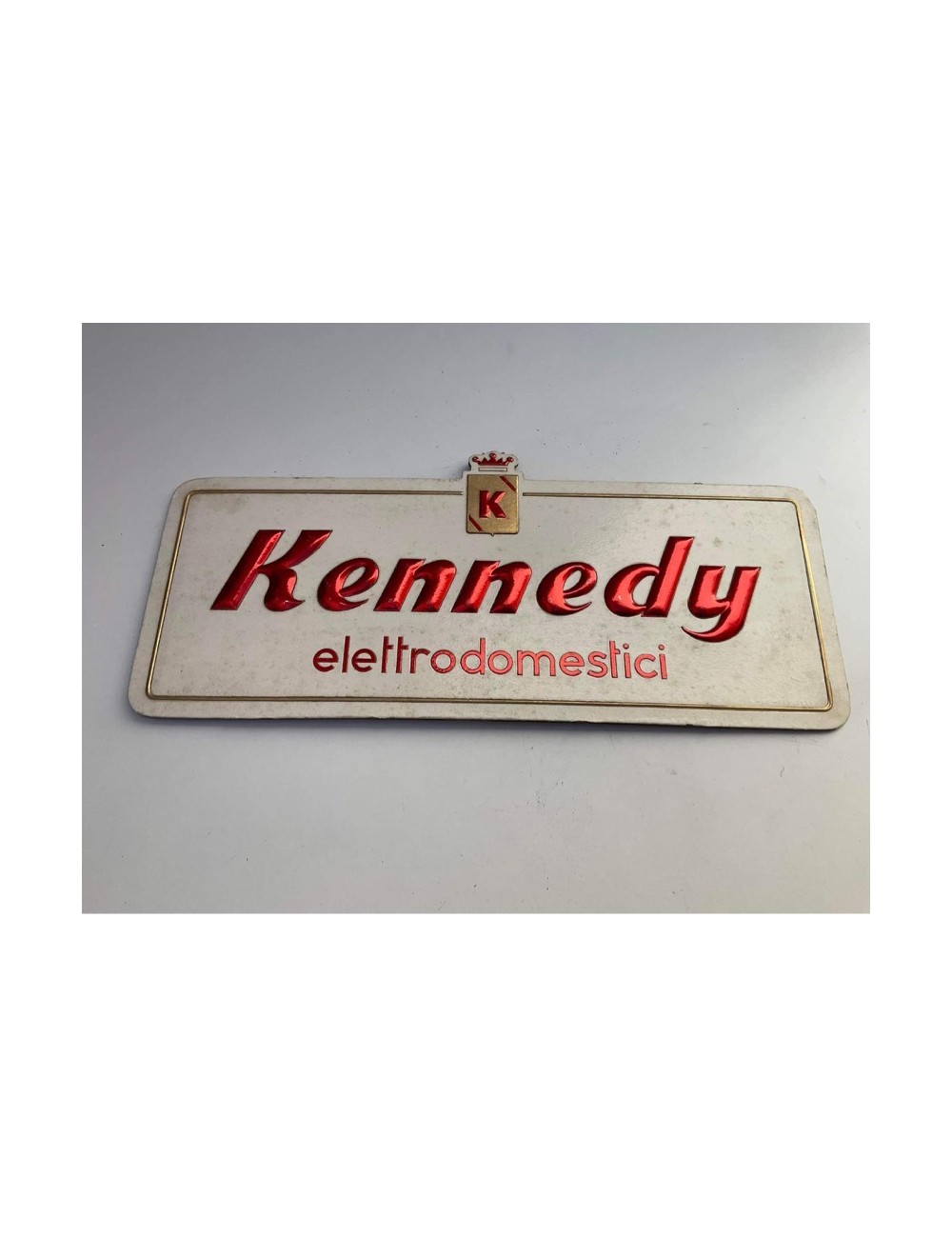 Cartone pubblicitario Kennedy-Elettrodomestici. Dimensioni : 30 cm x 13 cm