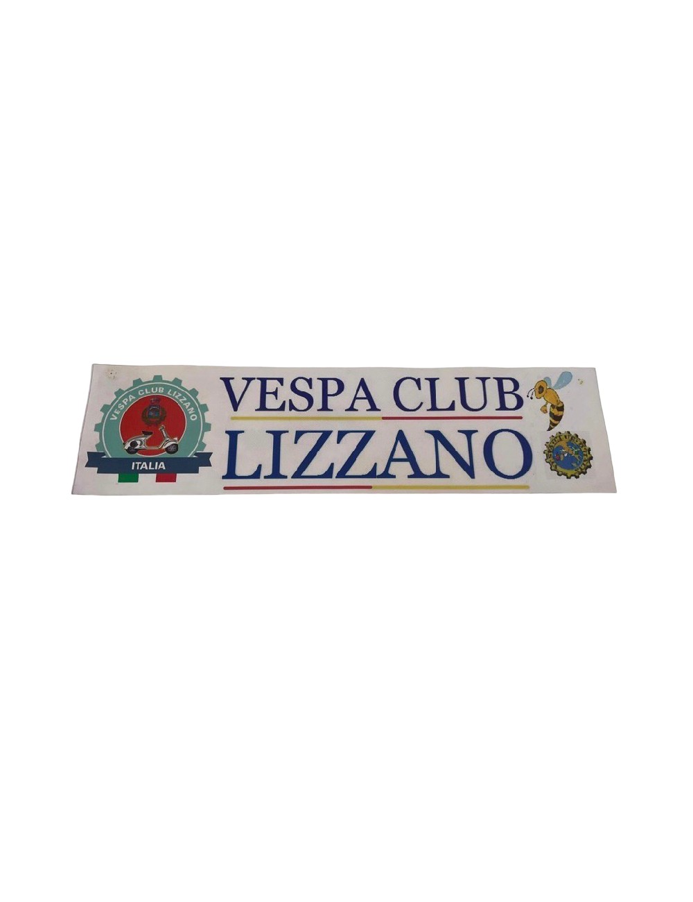 Striscione Vespa Club Lizzano. Dimensioni : 57,5 cm x 15 cm