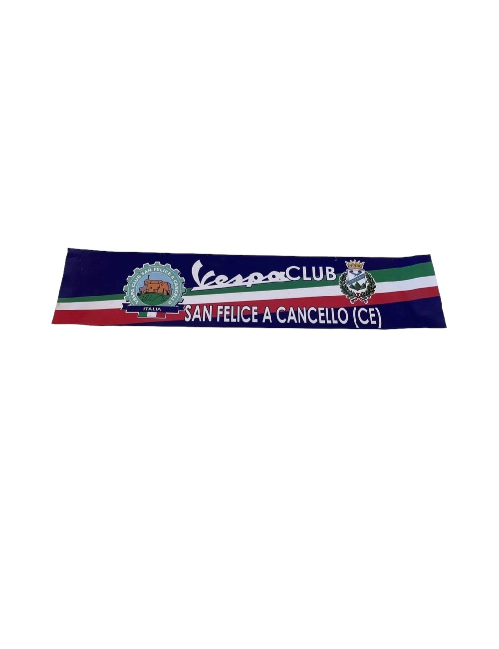 Striscione Vespa Club San Felice (Ce). Dimensioni : 64 cm x 14 cm