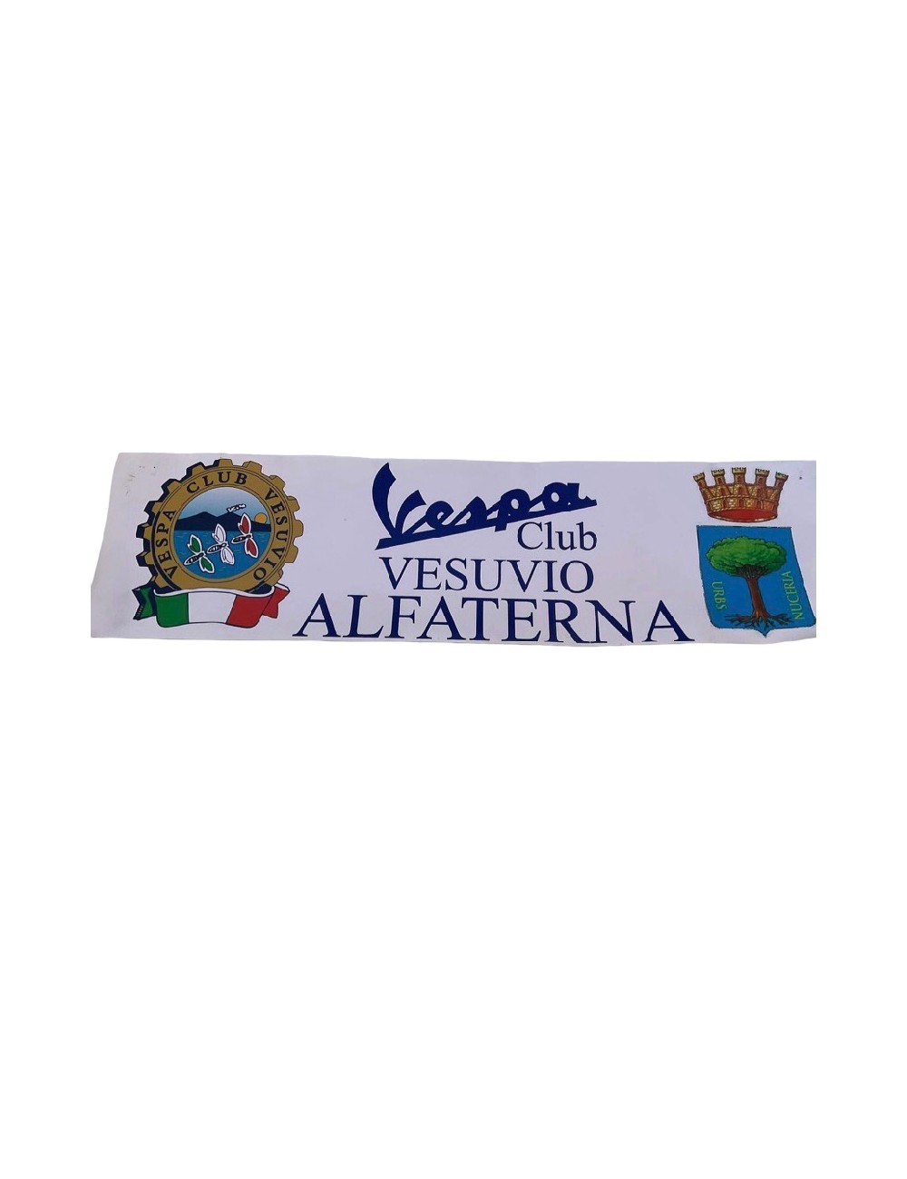 Striscione Vespa Club Vesuvio Alfaterna. Dimensioni : 54 cm x 15 cm