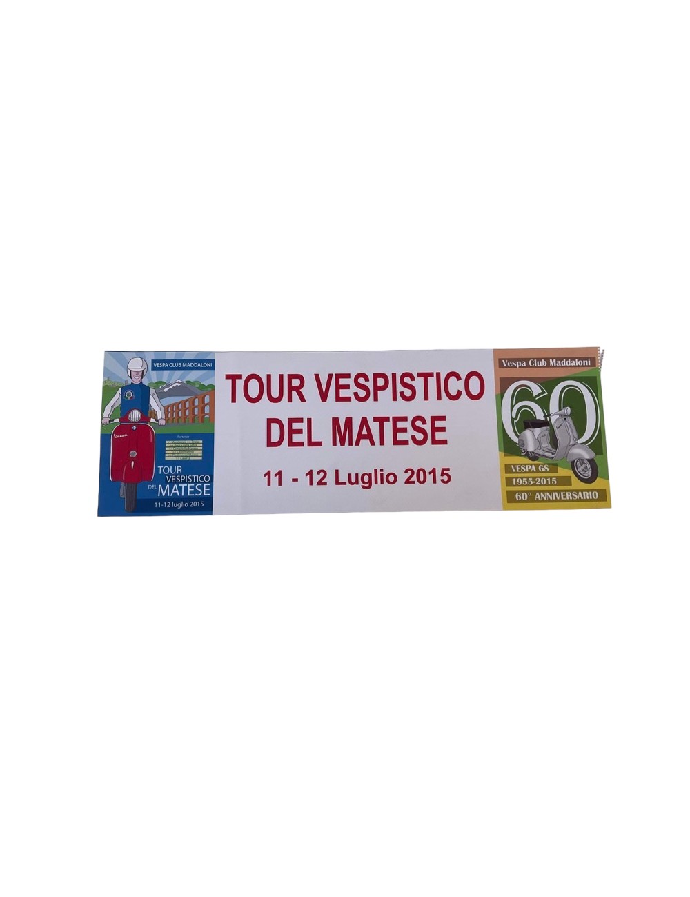 Fascia Tour Vespisti del Matese 11-12 luglio 2015. Dimensioni: 45 cm x 15 cm