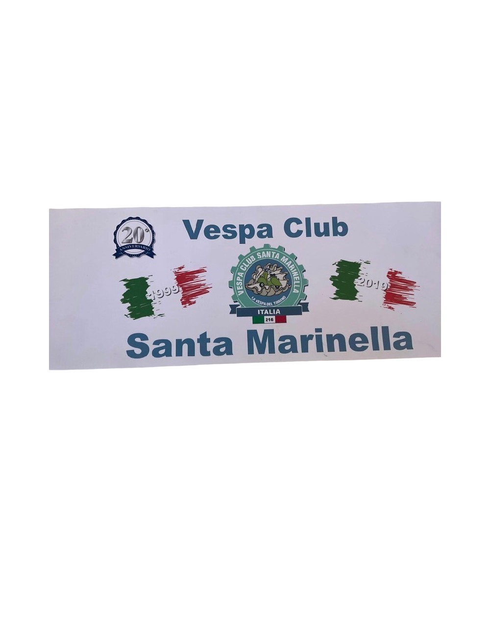 Striscione Vespa Club Santa Marinella. Dimensione: 49 cm x 16,5 cm