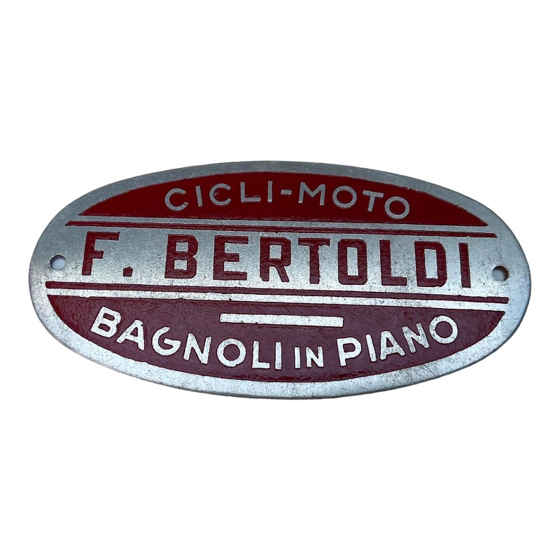 Vintage dealership plaque by F. Bertoldi