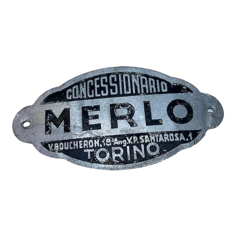 Vintage Plaque Merlo Dealership - Turin