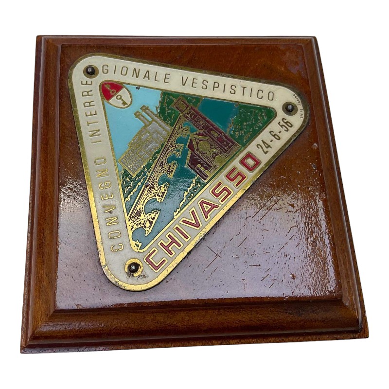 Plaque from the Interregional Vespa Rally in Chivasso, June 24, 1956