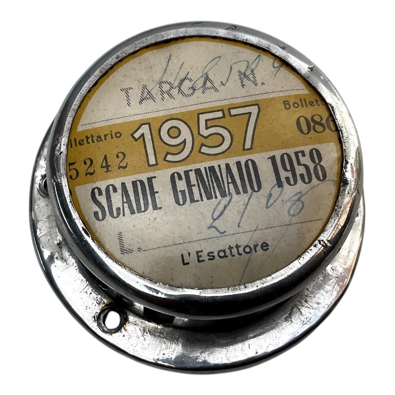 Vintage Vespa Faro Basso 1957 Tax Disc Holder