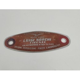 Targhetta concessionario Guzzi Luigi Norchi Firenze cm 15