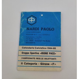 Calendario calcistico 1984-85 pubblicitaria Nardi Paolo Macerata