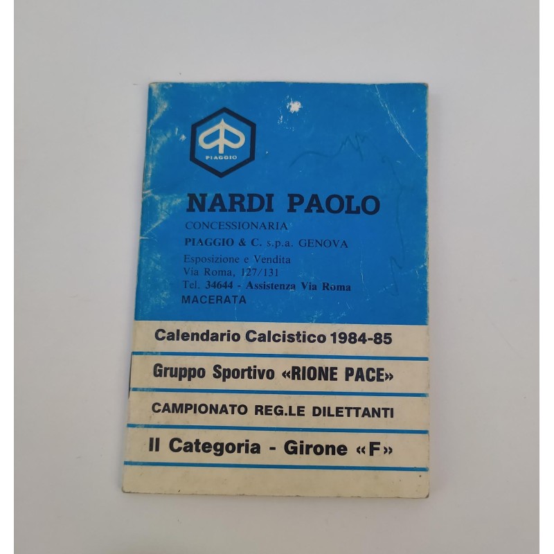 Calendario calcistico 1984-85 pubblicitaria Nardi Paolo Macerata