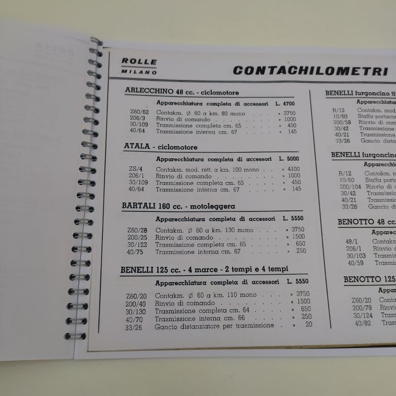 Listino Contachilometri Rolle 1957 copia a colori