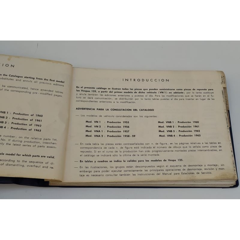 Catalogo originale pezzi di ricambio Vespa 125