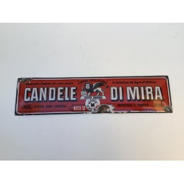 Tabella smaltata bombata Candele di Mira cm 40x10