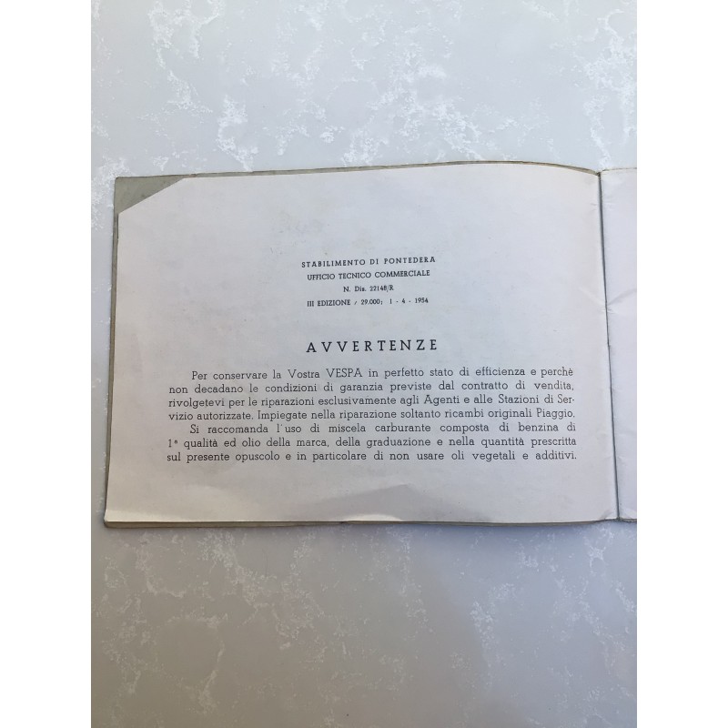 Manuale Vespa 54 terza serie
