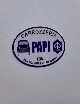 Adesivo carrozzeria  Papi. Dimensioni 5,5 cm x 3,3 cm.