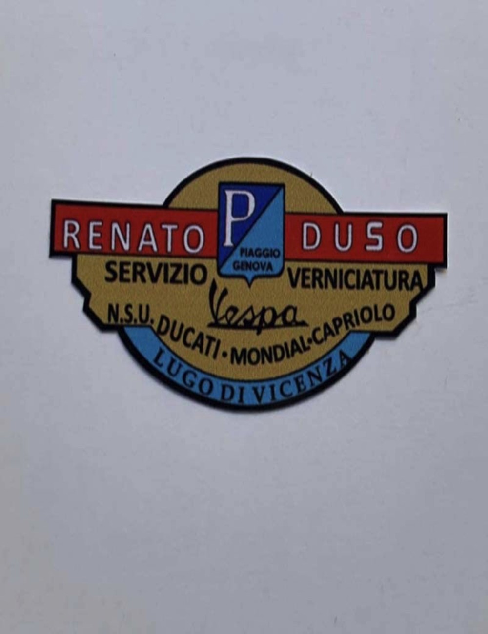Adesivo concessionario Renato Duso. Dimensioni :5,5cm x 2,7 cm