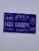 Adesivo concessionario Faedo Giuseppe. Dimensioni: 5,4 cm x 2,4 cm.