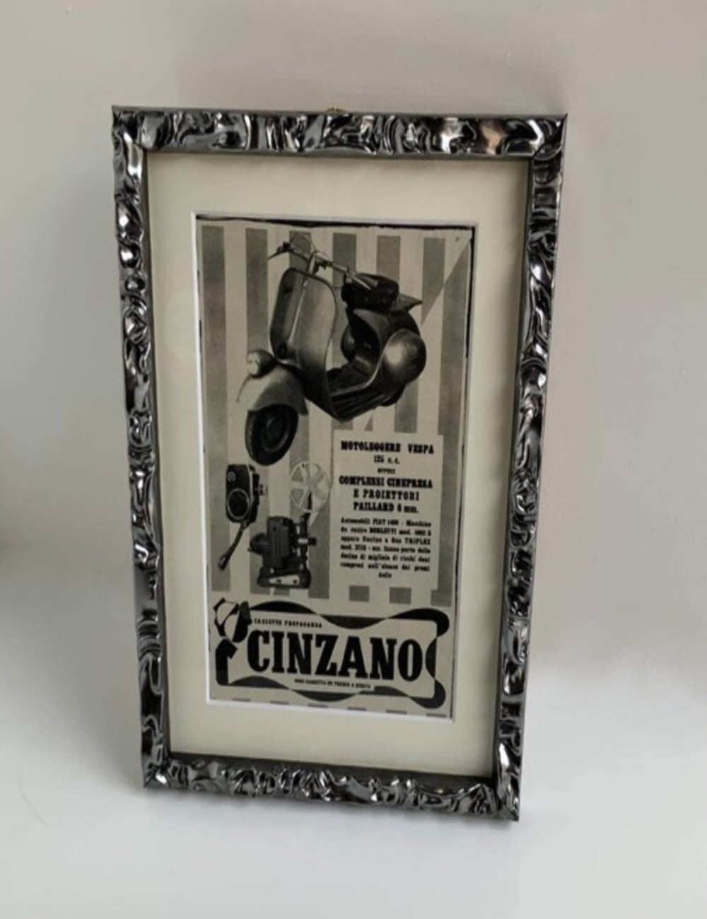 Quadro Vespa Cinzano. Dimensioni 20 cm x 27 cm