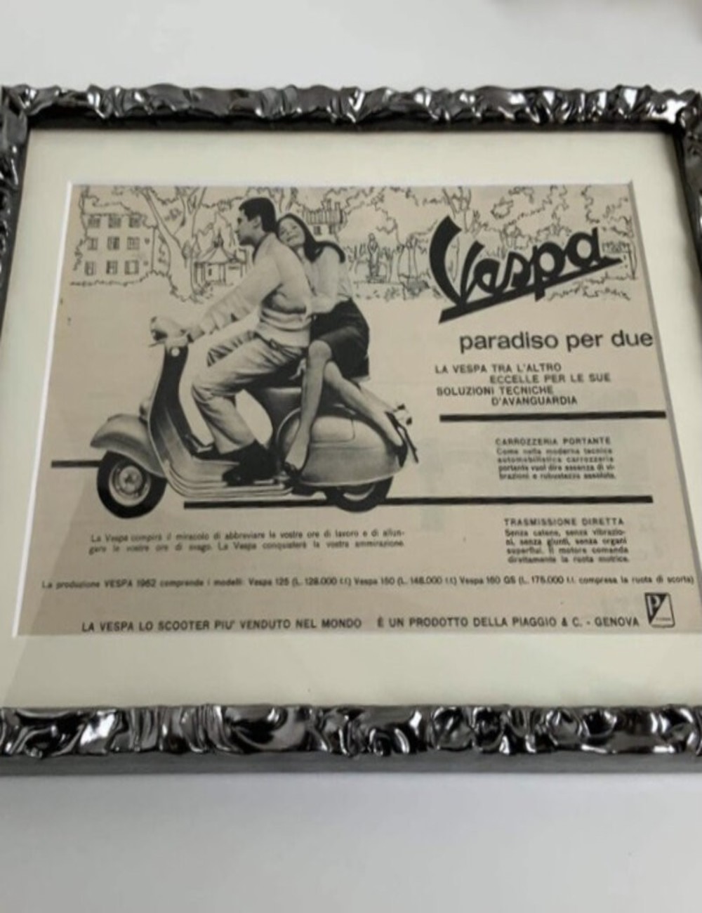 Quadro Vespa. Dimensioni 23 cm x 31 cm