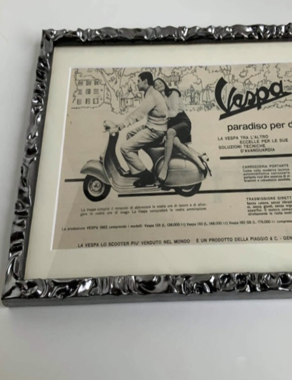 Quadro Vespa. Dimensioni 23 cm x 31 cm