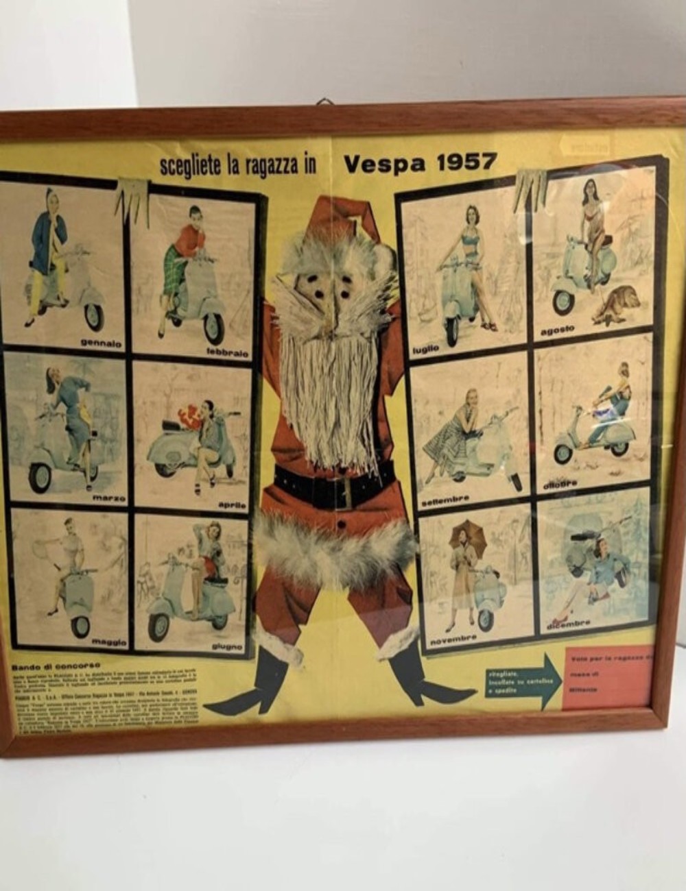 Quadro Vespa 1957. Dimensioni  53 cm x 37 cm