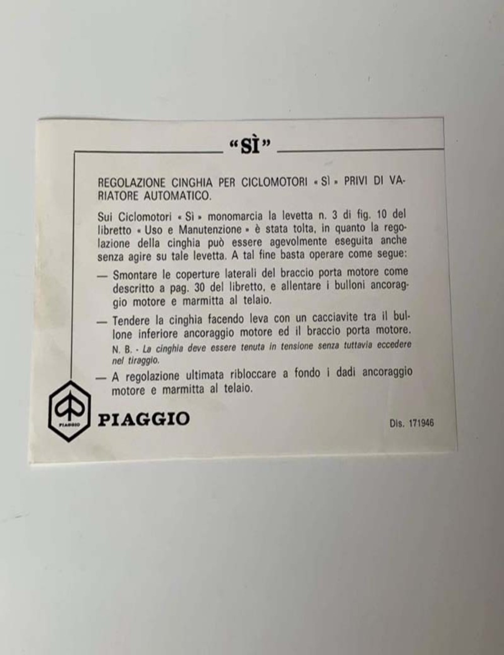 Manuale Piaggio