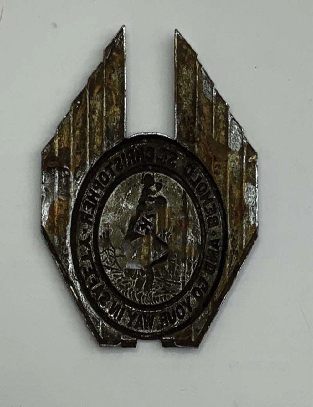 Placca San Cristoforo. Dimensioni 7 cm x 6 cm