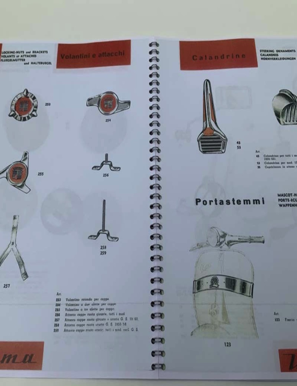 Copia catalogo accessori Vespa 1960