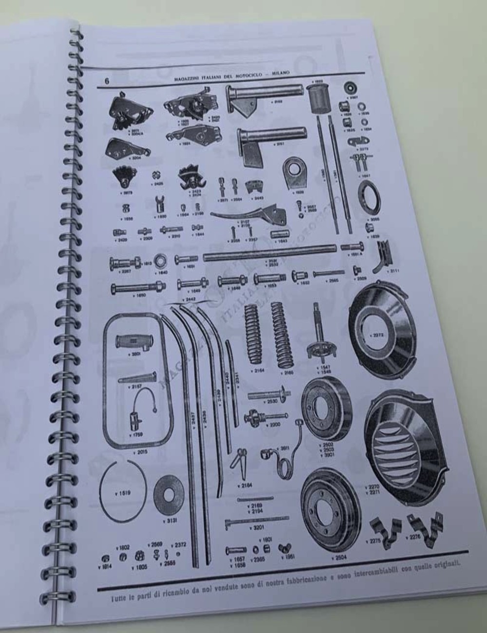 Copia catalogo listino prezzi accessori Vespa 98 cc.- 125cc.- Ape 125 cc. - 150 cc.