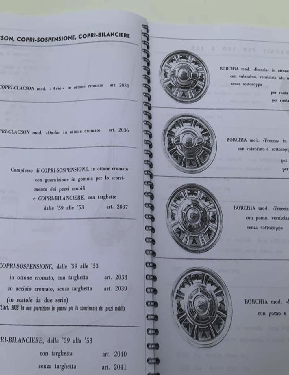 Copia catalogo accessori Vespa super 1959