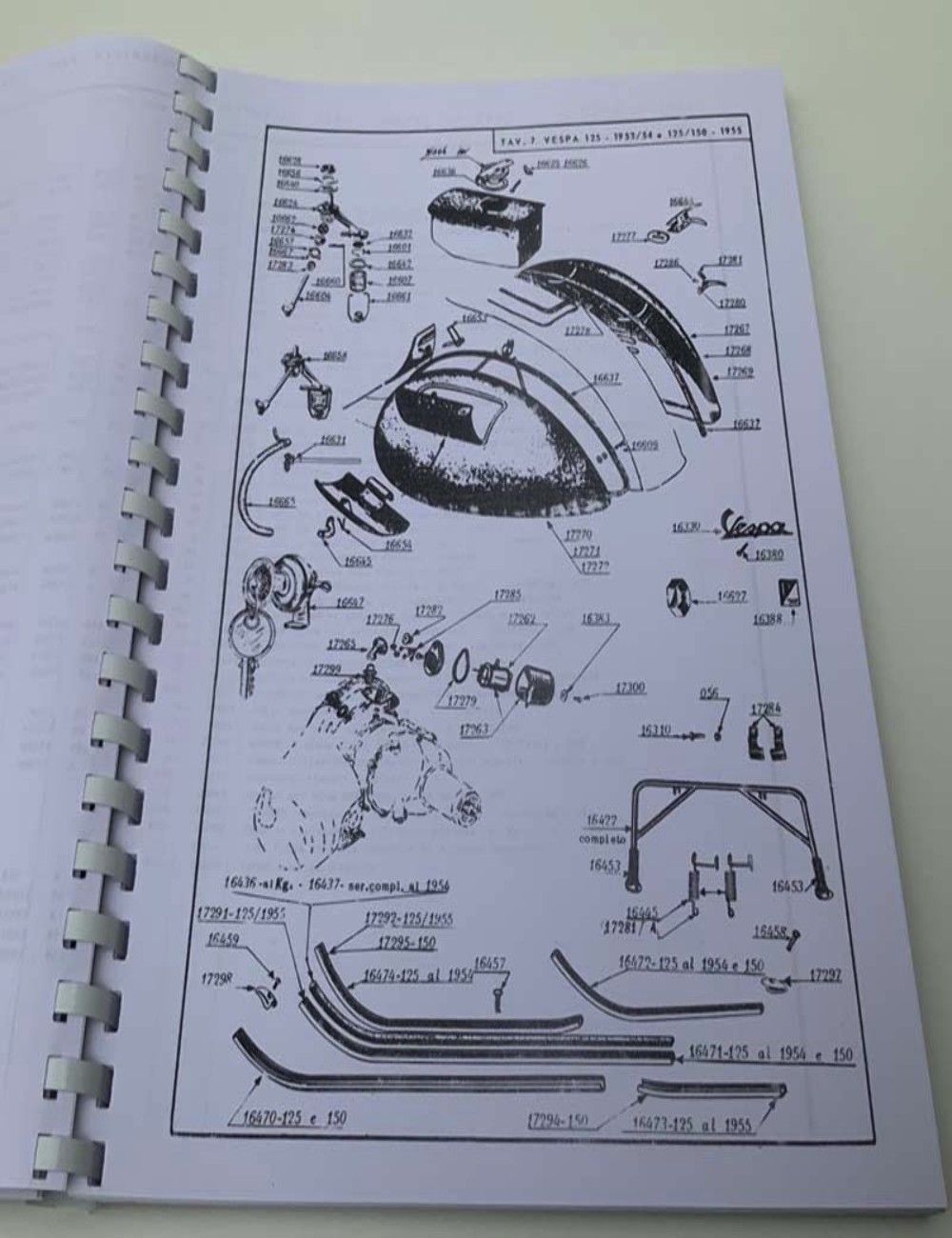 Copia catalogo ricambi adattabili a Vespa 125- 150 GS, Motofurgone Ape 125- 150 e 150|C