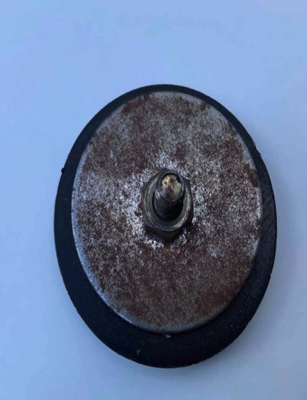 Borchia copriforo con viti. Diametro 2,5 cm