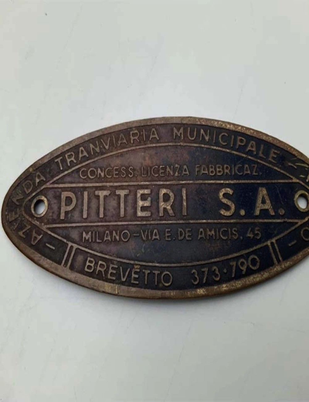 Targhetta concessionario Pitteri. 6 cm