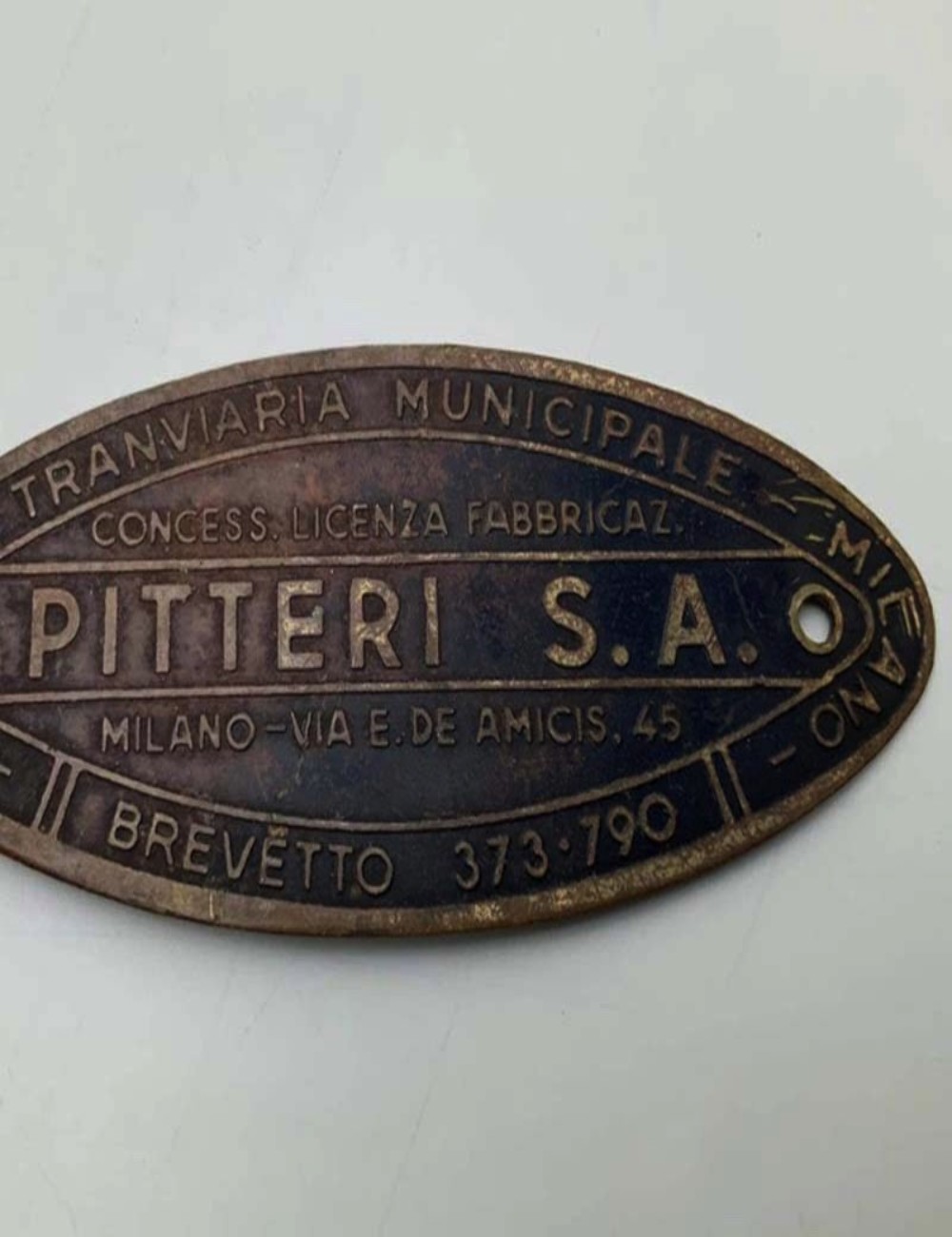Targhetta concessionario Pitteri. 6 cm