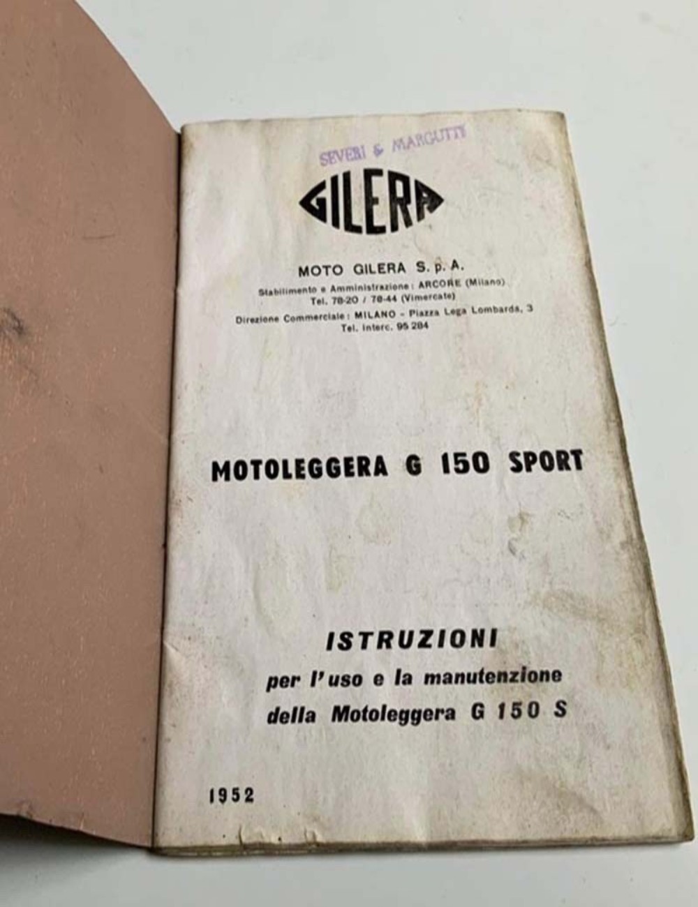 Istruzioni per l'uso e la manutenzione della Motoleggera G 150 S