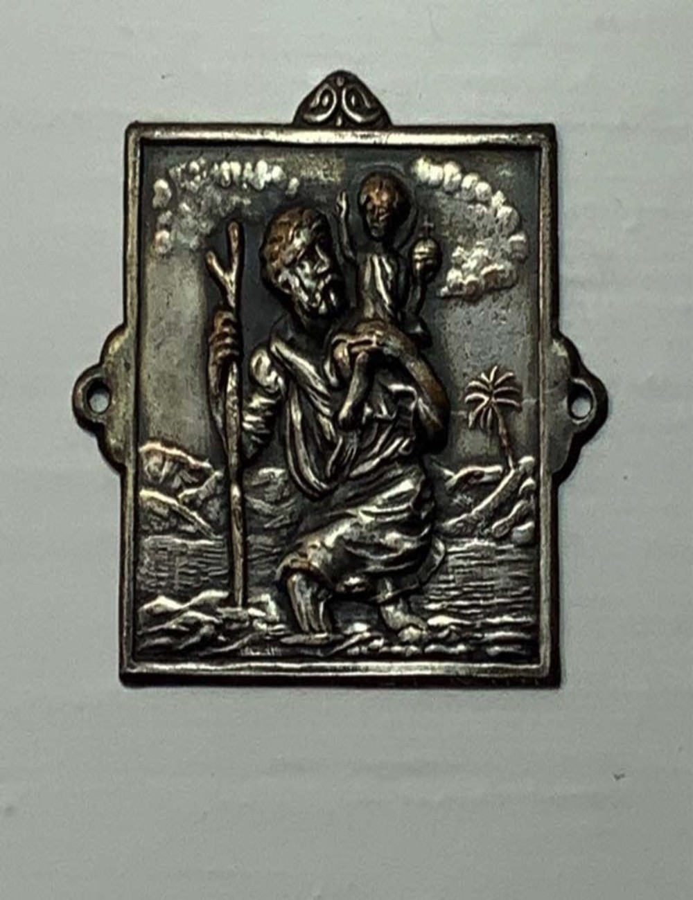 San Cristoforo plaque. Dimensions 4.3 cm x 4.3 cm